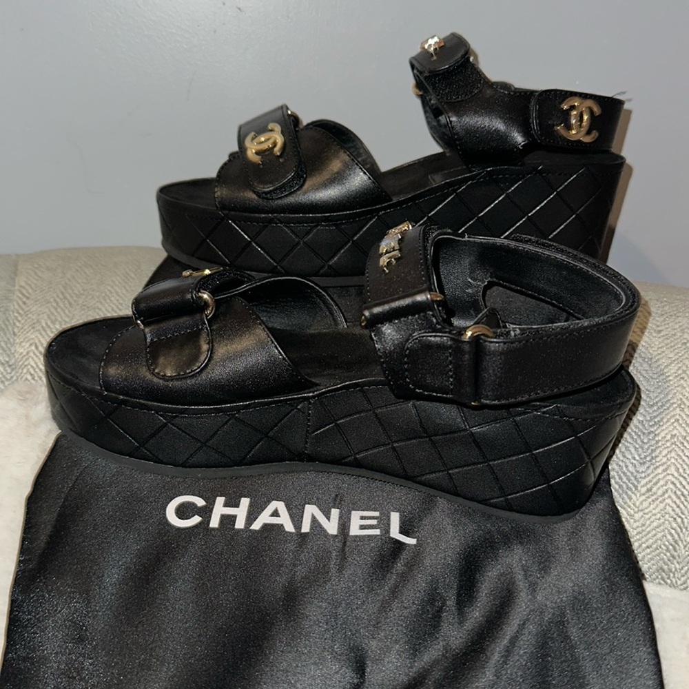 Chanel black sandels